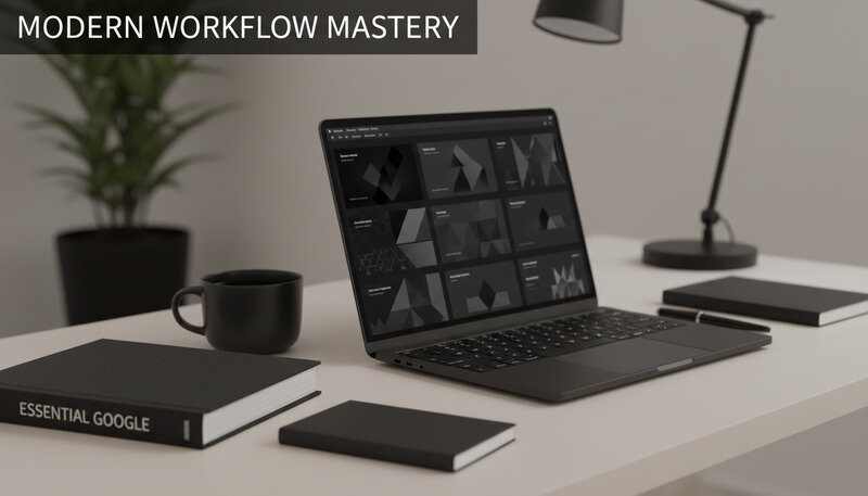 Colorful collection of cute Google Slides theme templates displayed on laptop screen