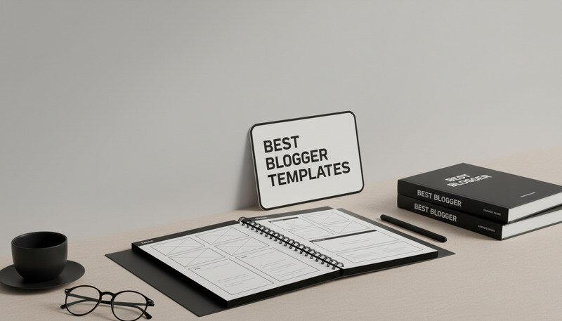 Modern blogger template showcase displaying various professional blog layouts and designs