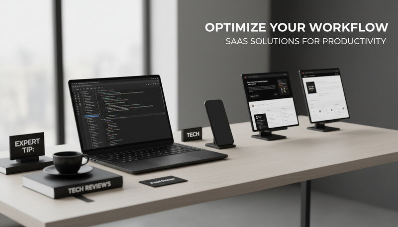 Modern tech blog template showing product reviews, specifications, and comparison charts
