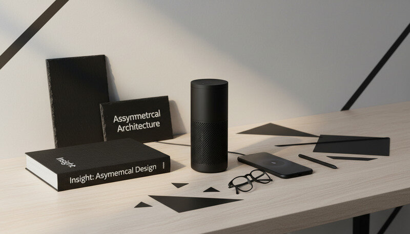 Modern smart speaker and mobile device showing voice interface integration on a website