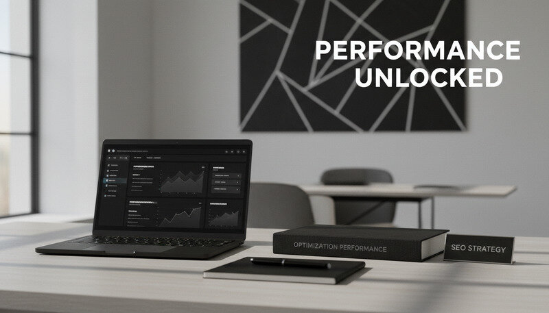 Website optimization dashboard showing performance metrics and improvement recommendations