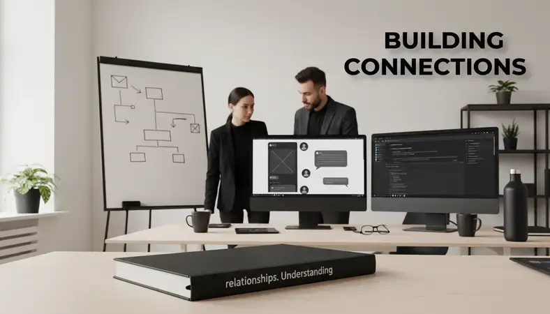 Local web developer team collaborating in person around computer screens and whiteboards