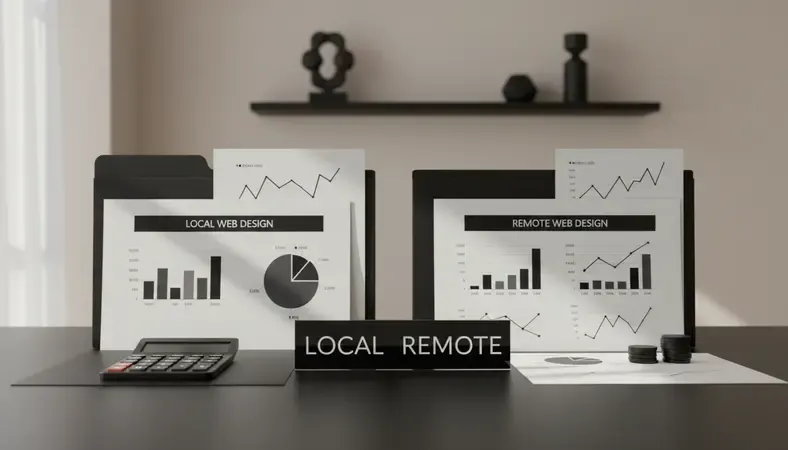 Infographic showing cost breakdown between local and remote web design services