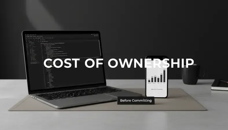 Infographic showing total cost of ownership for different web design platforms