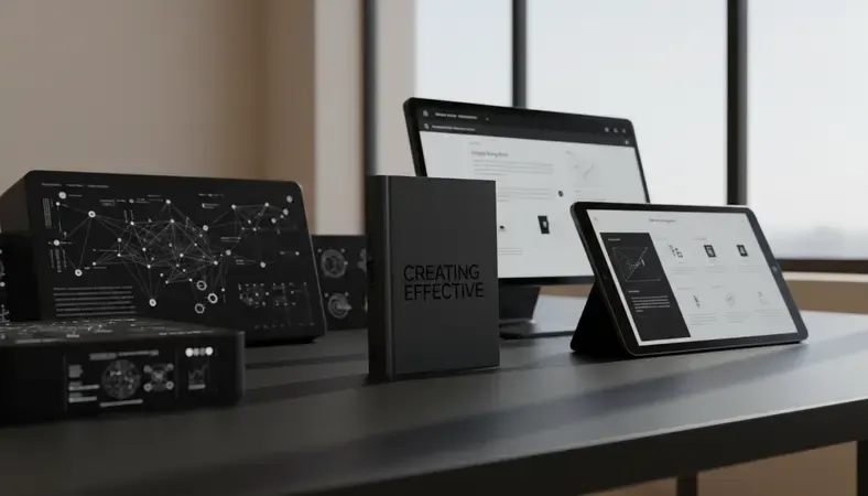 Website design elements showcase featuring clean layout, typography, and navigation examples